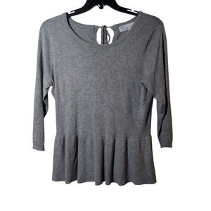 Time and Tru Gray Peplum Blouse